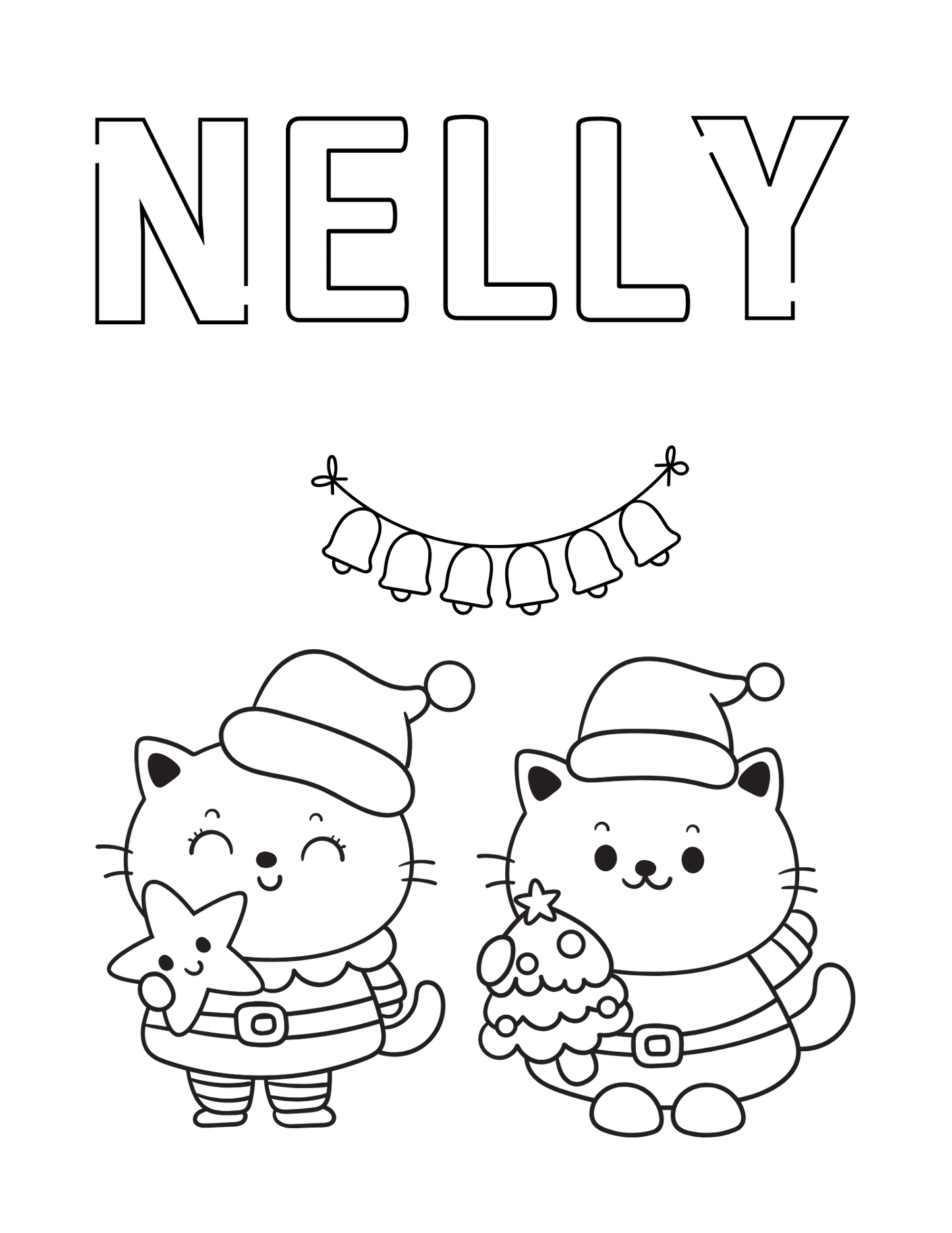 Custom Christmas Coloring Page - digital download