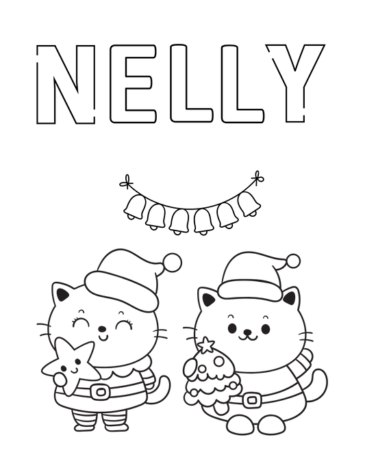 Custom Christmas Coloring Page - digital download