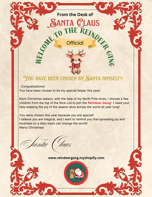 Letter from Santa - Join the Reindeer Gang! (Digital Download)